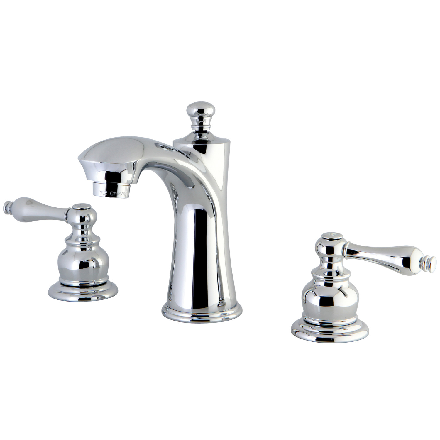 Traditional 2-Handle 3-Hole Deck Mounted Widespread Bathroom Faucet with Plastic Pop-Up in Polished Chrome with 3 Finish Options
