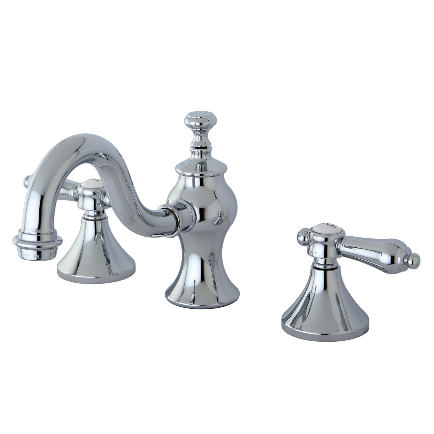 Traditional Two-Handle Three-Hole Deck Mounted Widespread Bathroom Faucet with Brass Pop-Up in Polished Chrome Color