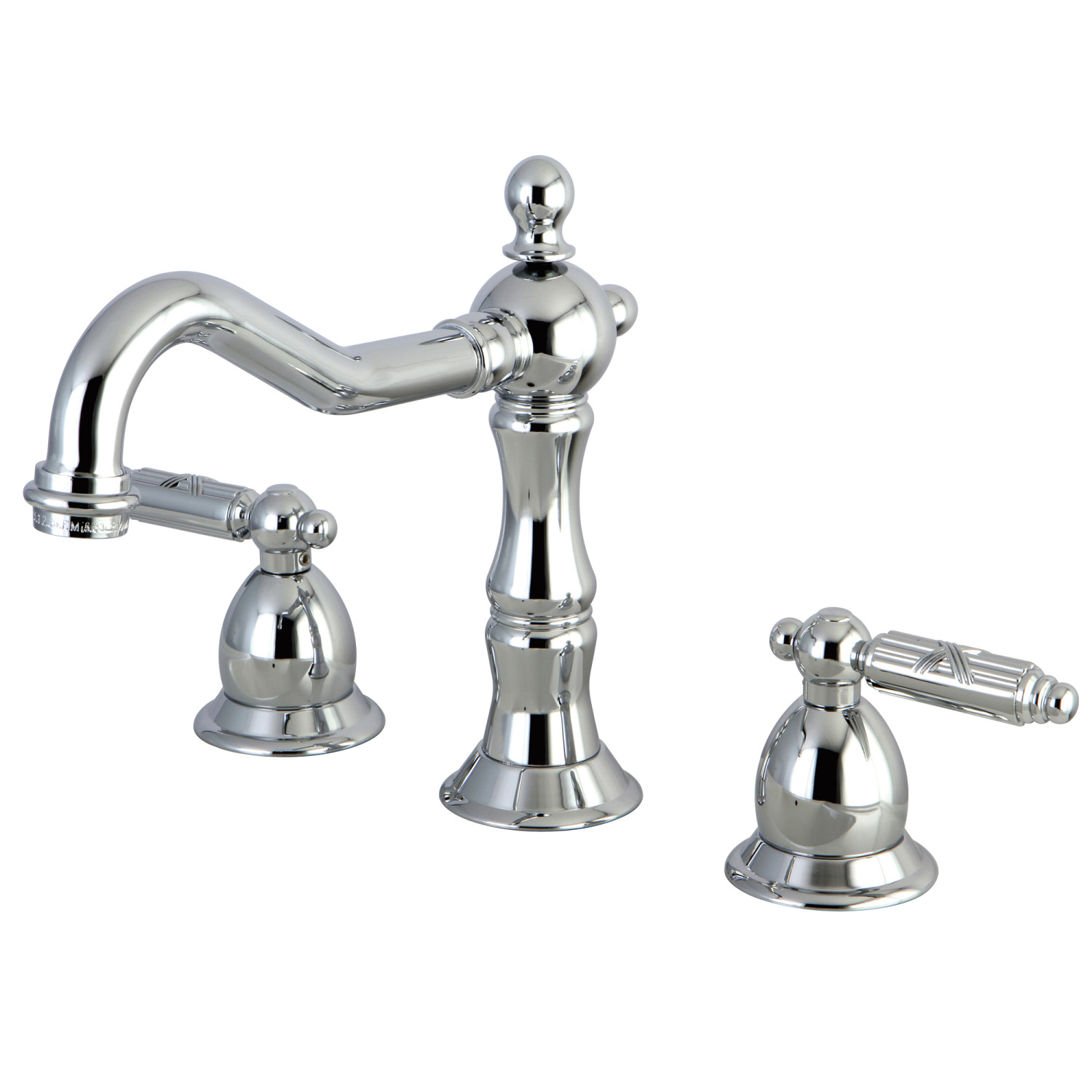 Traditional 2-Handle Three-Hole Deck Mounted Widespread Bathroom Faucet with Brass Pop-Up in Polished Chrome with 4 Color Option