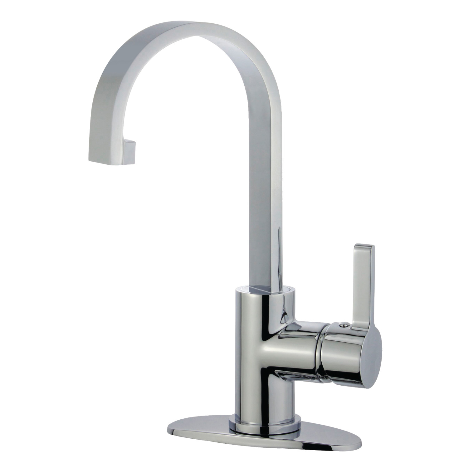 Single-Handle 1-Hole Deck Mounted Bathroom Faucet with Push Pop-Up in Polished Chrome with 5 Finish Option