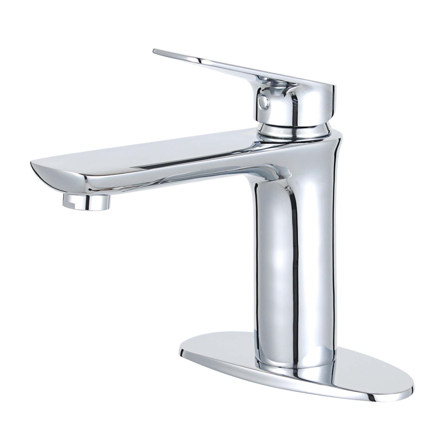 Single-Handle 1-Hole Deck Mounted Bathroom Faucet in Polished Chrome with 5 Color Options