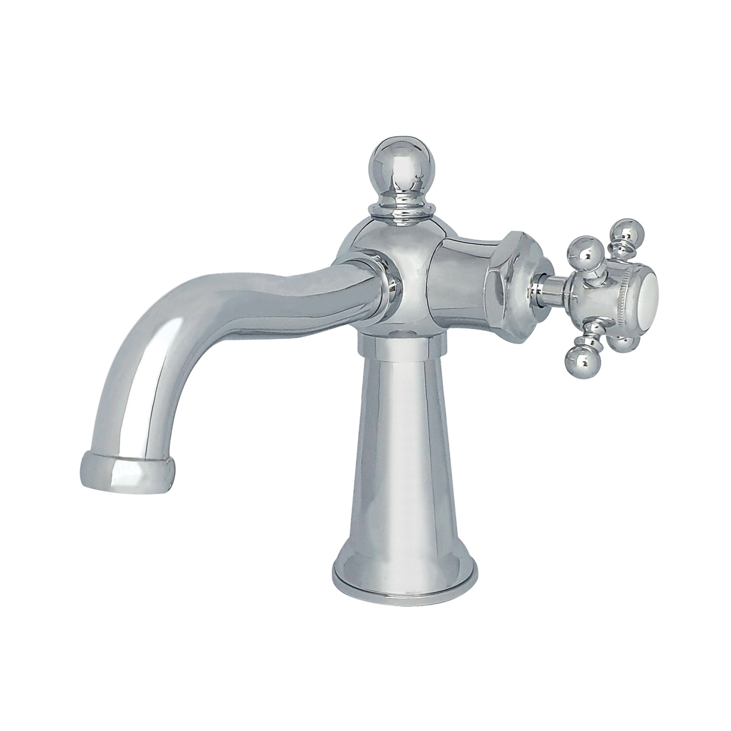 Single-Handle 1-Hole Deck Mount Bathroom Faucet with Push Pop-Up in Polished Chrome