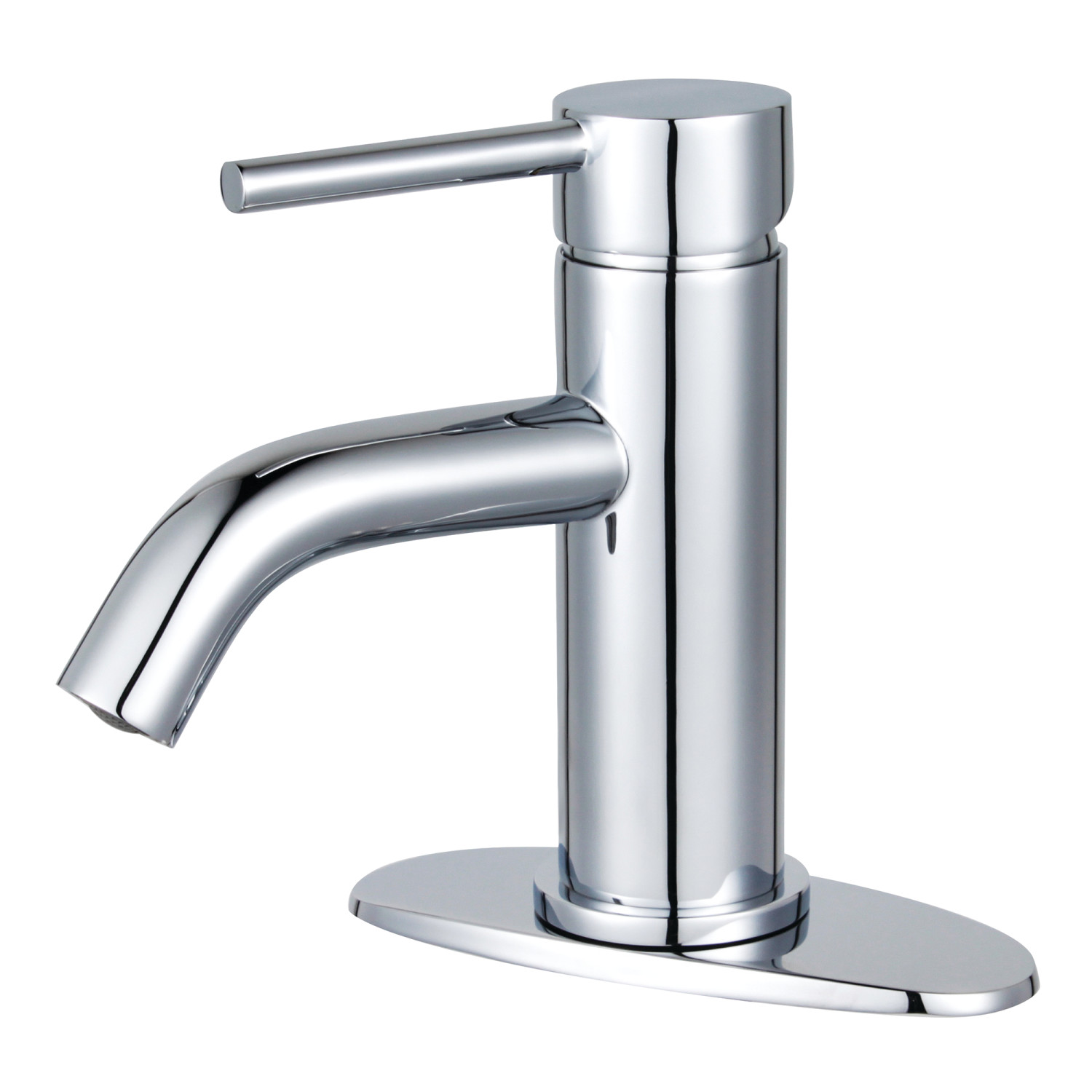 Single-Handle 1-Hole Deck Mount Bathroom Faucet with Push Pop-Up in Polished Chrome with 3 Finish Options