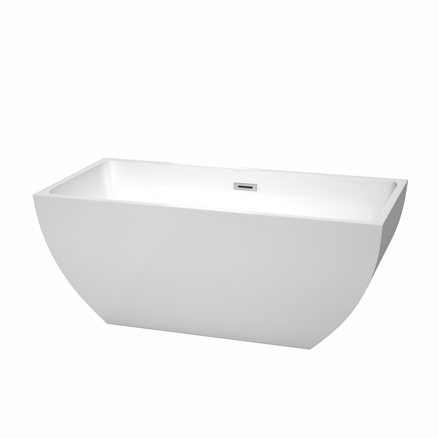 59" Freestanding Bathtub in White with Polished Chrome Drain and Overflow Trim with Faucet Option 59" Freestanding Bathtub in White with Polished Chrome Drain and Overflow Trim with Faucet Option