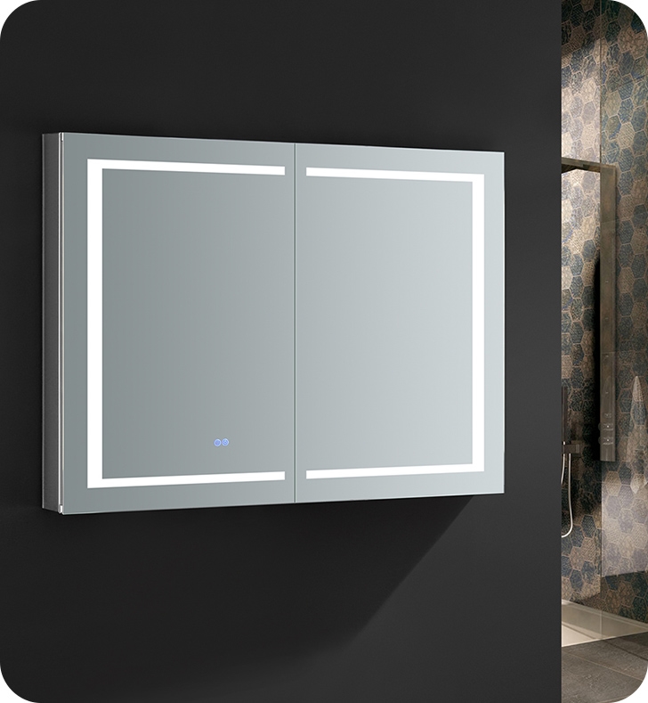 48" Wide x 36" Tall Bathroom Medicine Cabinet with LED Lighting & Defogger