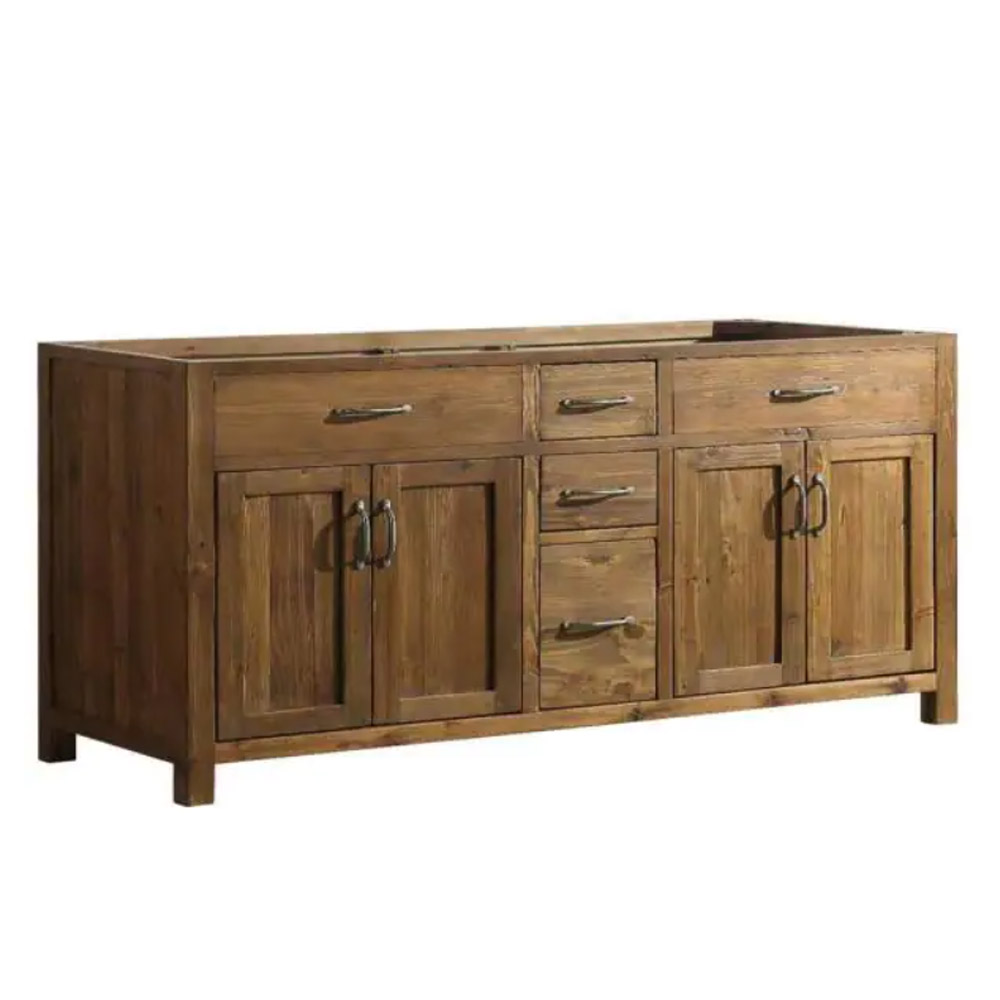 71" W x 21.5" D x 34.75" H Bath Vanity Cabinet without Top in Walnut