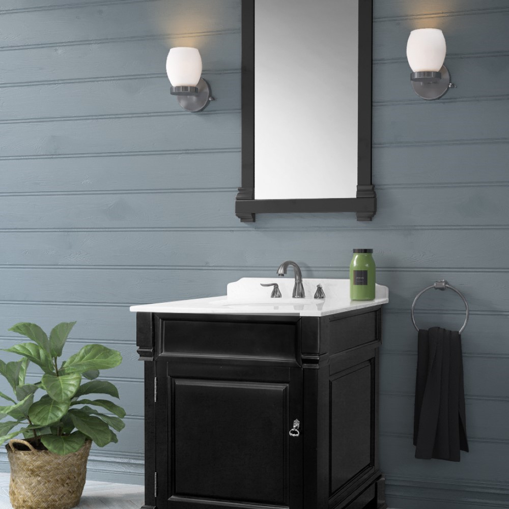 30" Single Sink Vanity-Wood-Espresso with Mirror and Linen Cabinet Options