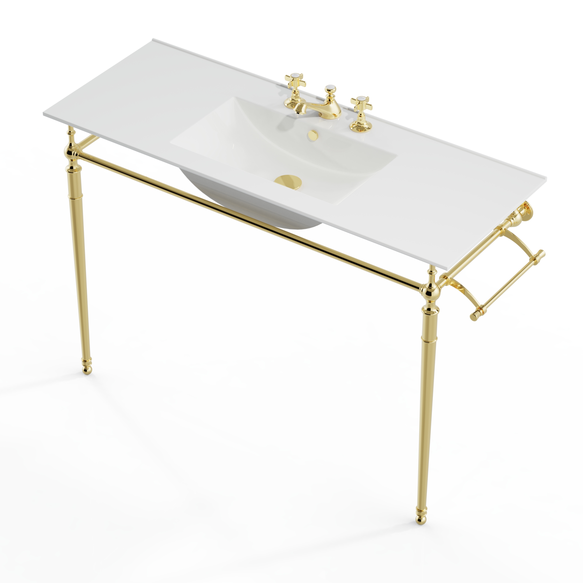 47" Single Console Sink with Brass Stand