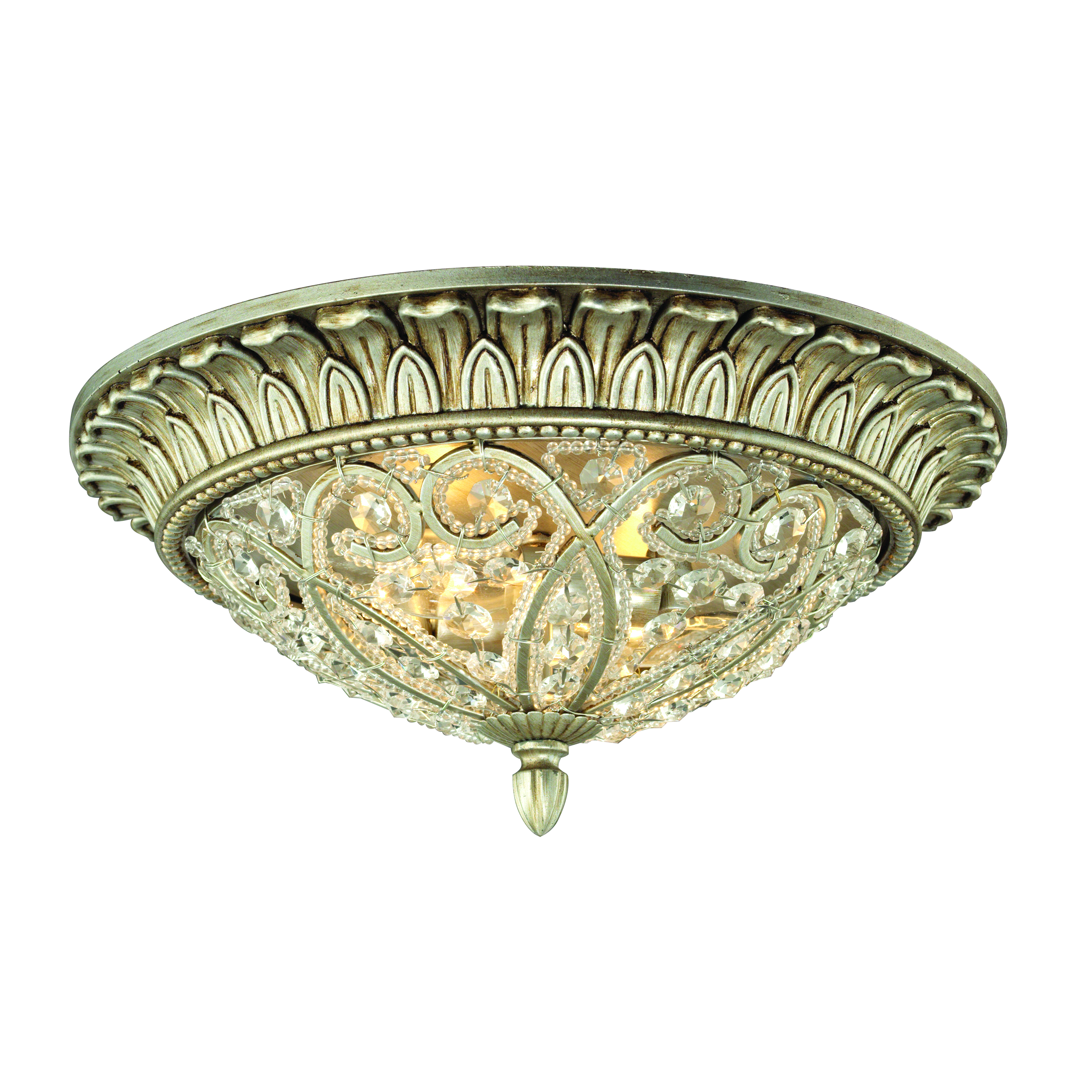Andalusia 13'' Wide 2-Light Flush Mount - Aged Silver 