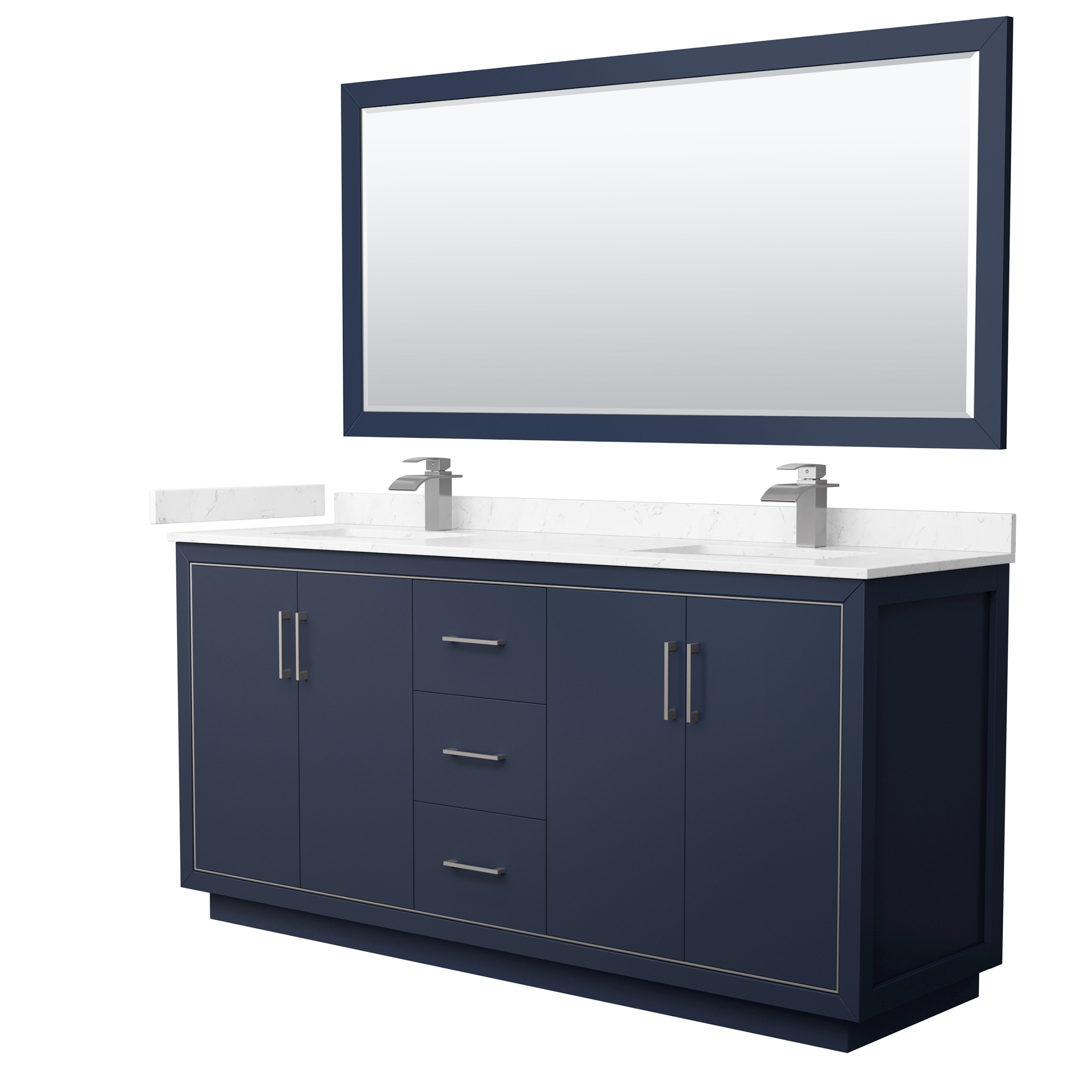 72" Double Bathroom Vanity with 4 Color Options, 3 Countertop Options, 3 Hardware Options and Mirror Option