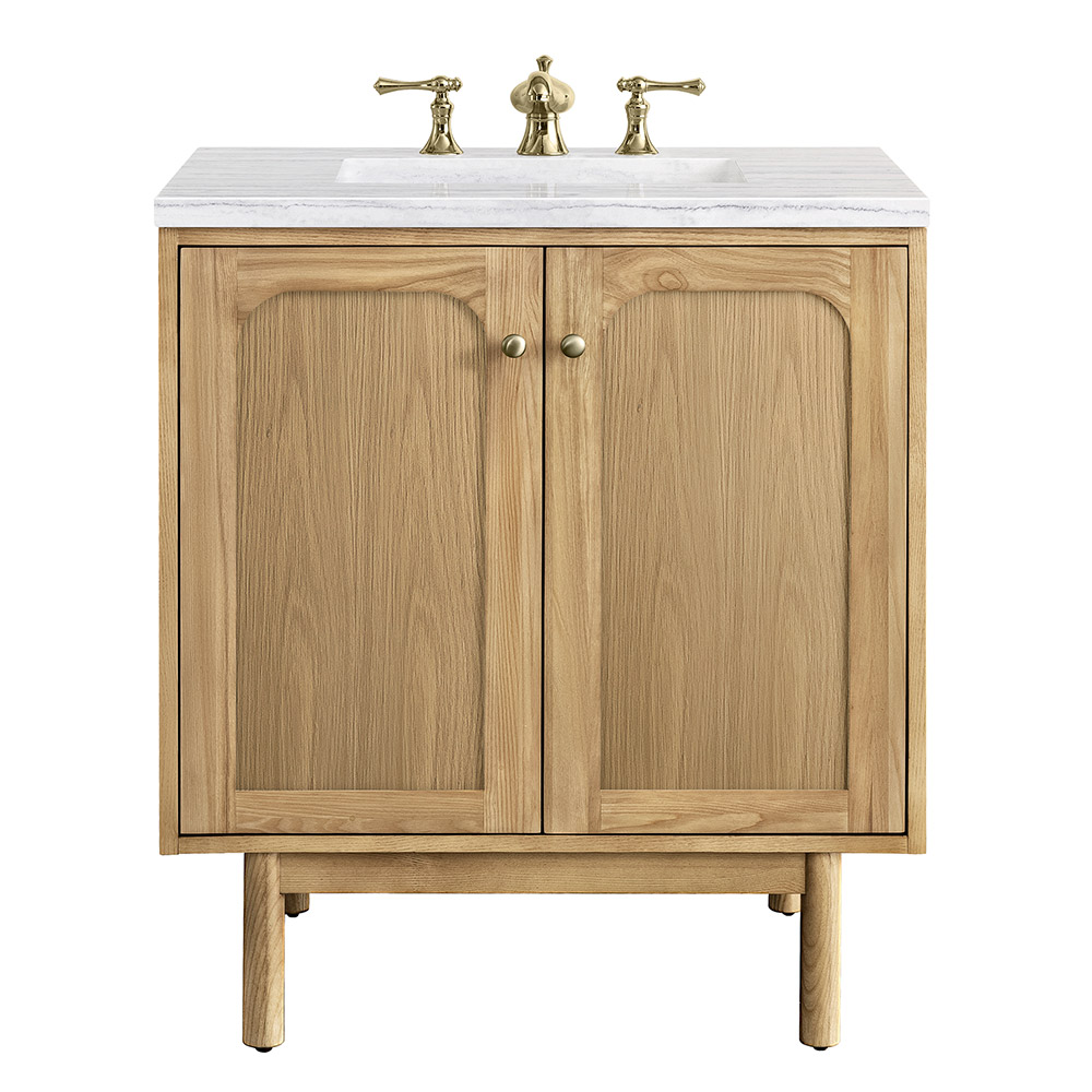 James Martin Laurent Collection 30" Single Vanity, Light Natural Oak With Countertops Options