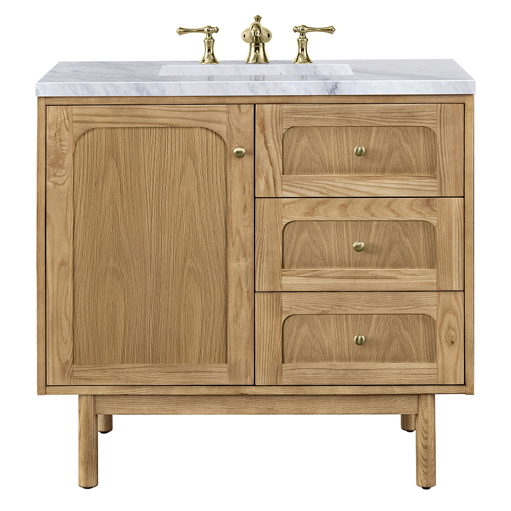 James Martin Laurent Collection 36" Single Vanity, Light Natural Oak With Countertops Options