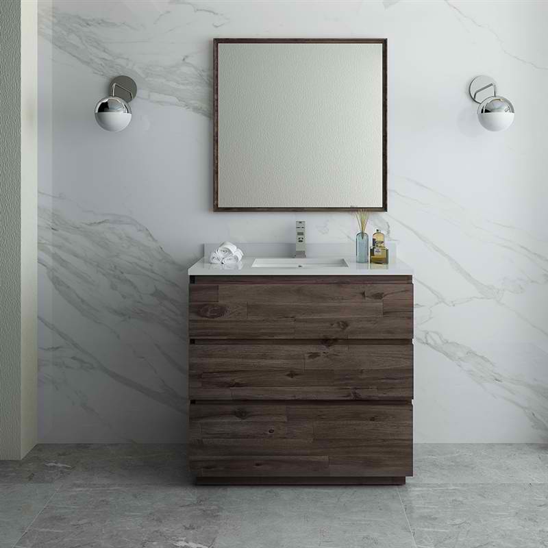 36" Floor Standing Modern Bathroom Vanity w/ Mirror