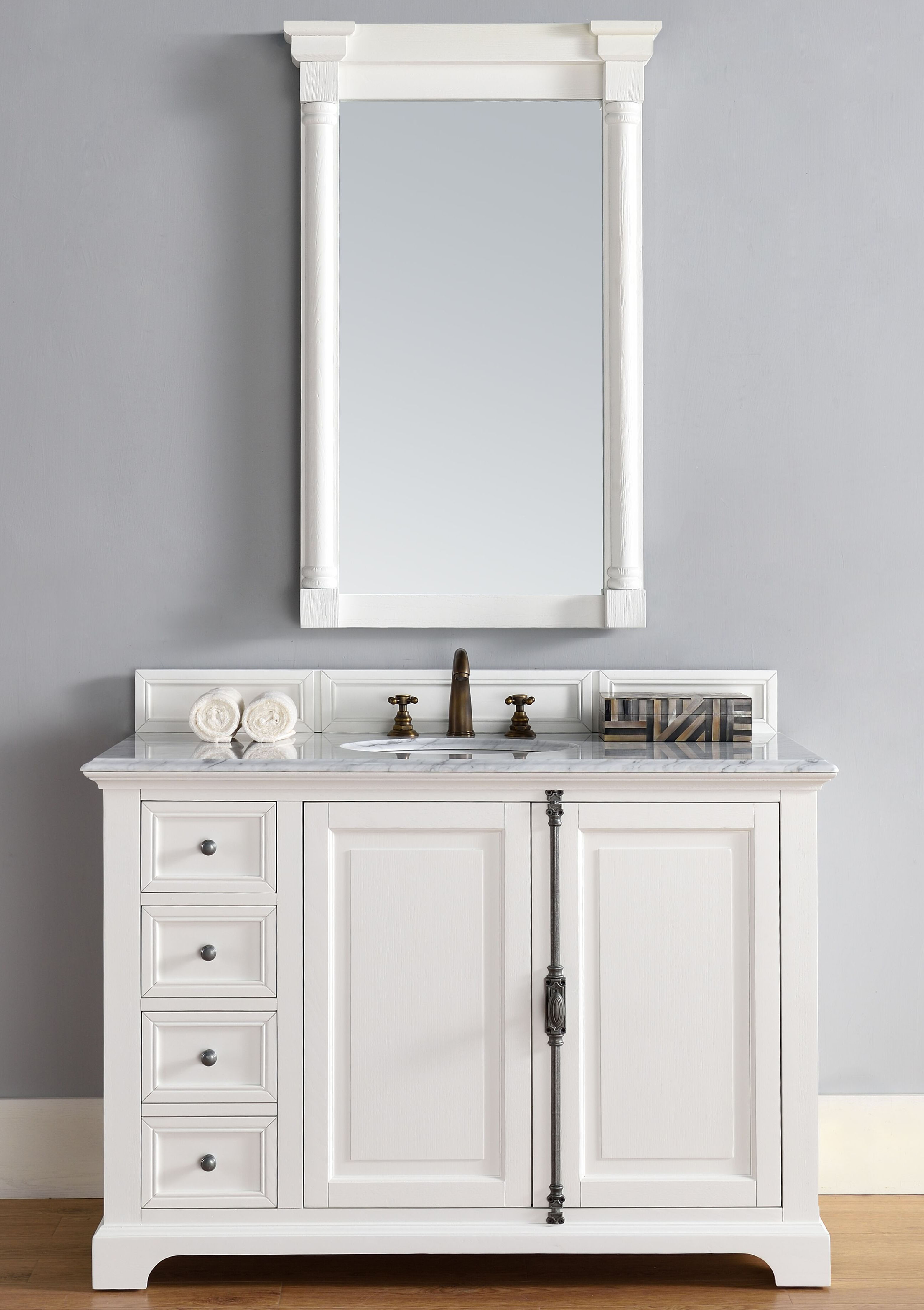 James Martin Providence Collection 48" Single Vanity Cabinet, Bright White Finish