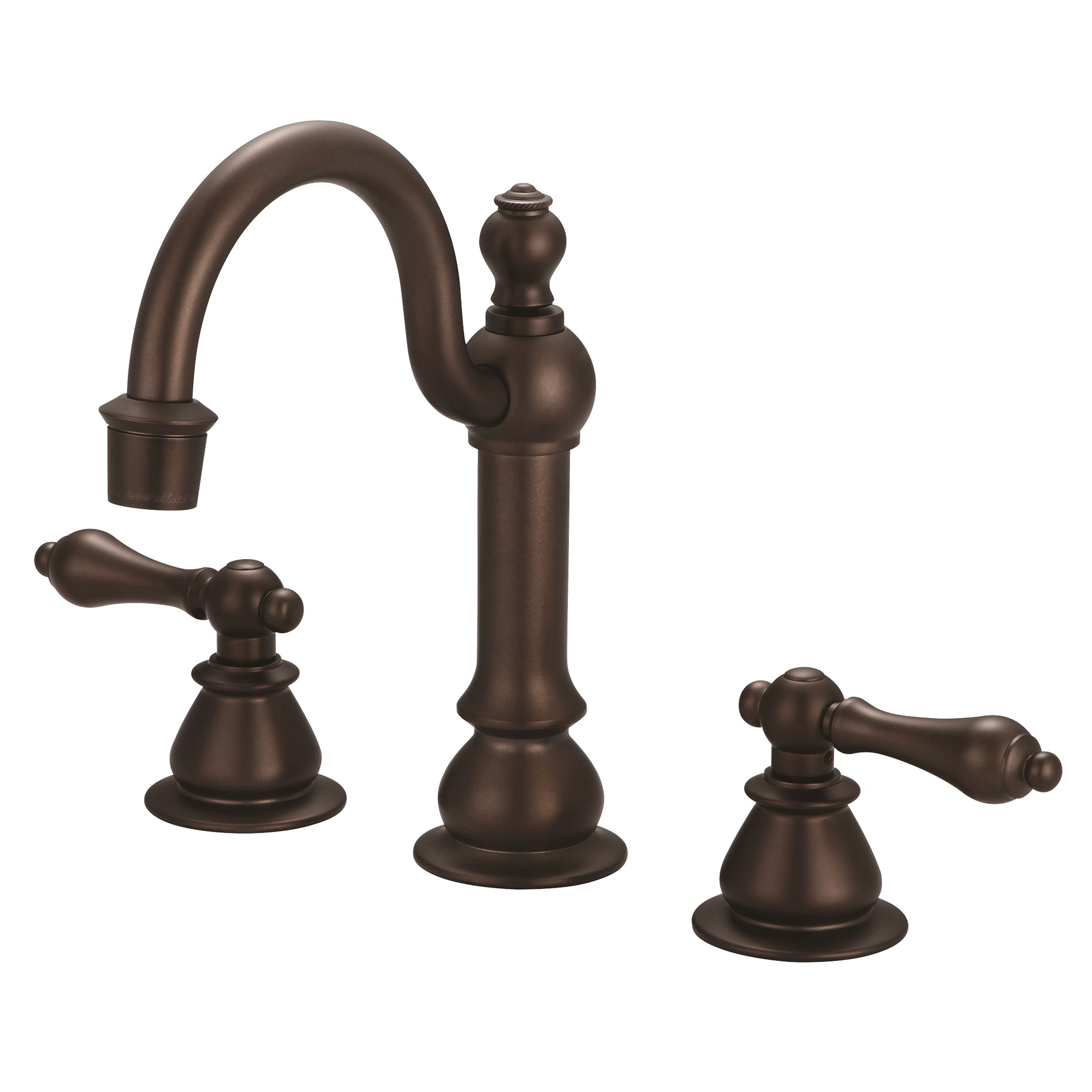 American 20th Century Classic Widespread Lavatory Faucets With Pop-Up Drain in Oil-rubbed Bronze Finish With Metal Lever Handles