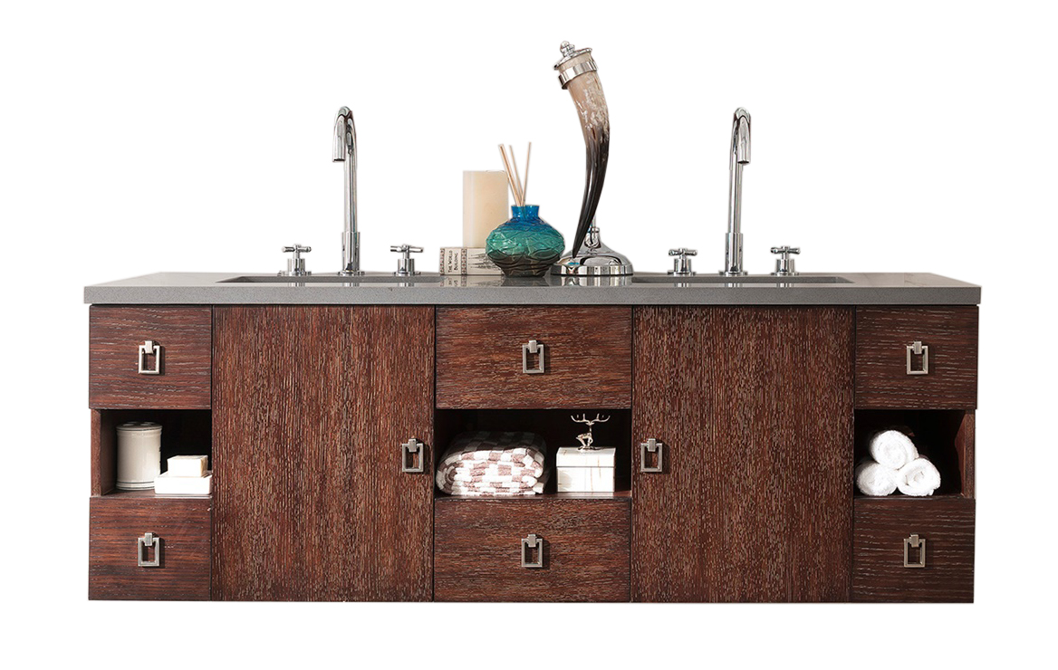 James Martin Sonoma Collection 60" Double Vanity, Coffee Oak with Top Options