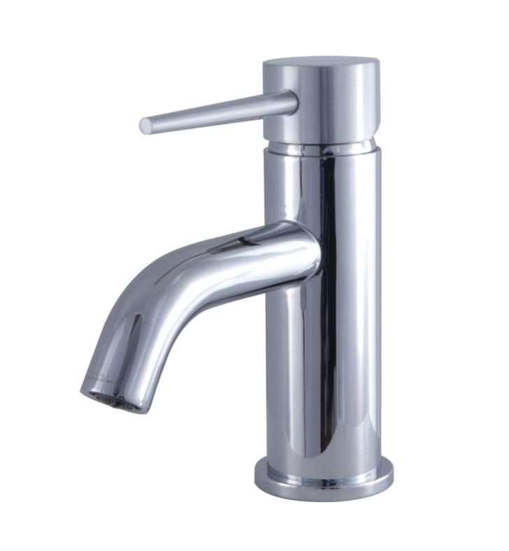 New York 6" Single Metal Lever Handle Single Hole Bathroom Sink Faucet with Push-Up Pop-Up Drain