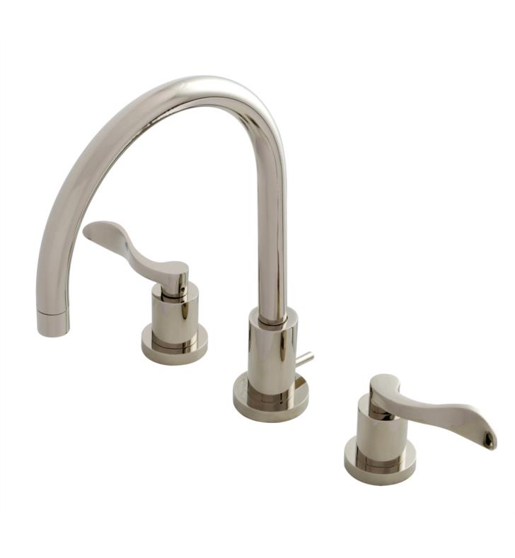 NuWave 11 5/8" Double Lever Handle Widespread Bathroom Sink Faucet with Pop-Up Drain in Polished Nickel