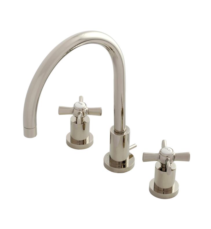 Millennium 11 5/8" Double Lever Handle Widespread Bathroom Sink Faucet with Pop-Up Drain in Polished Nickel