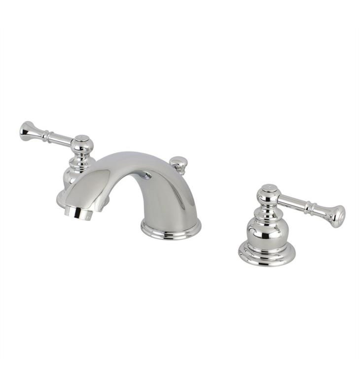 Naples 4" Double Metal Lever Handle Widespread Bathroom Sink Faucet with Pop-Up Drain