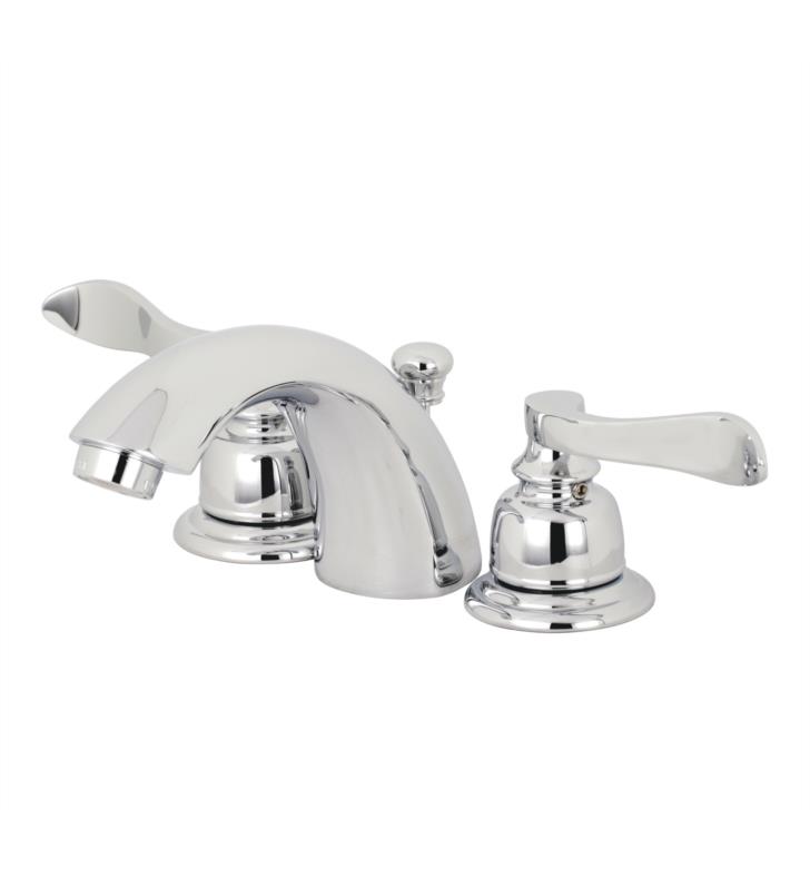 NuWave French 3 1/2" Double Metal Lever Handle Mini - Widespread Bathroom Sink Faucet with Pop-Up Drain