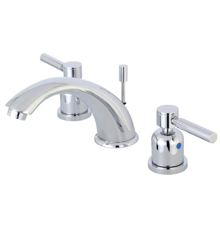 Concord 4 1/8" Double Metal Lever Handle Widespread Bathroom Sink Faucet with Pop-Up Drain