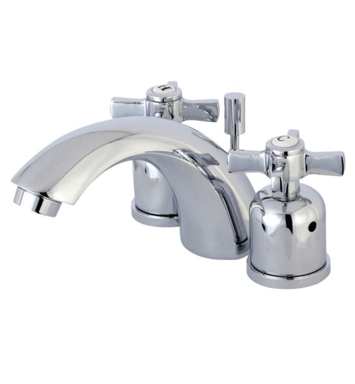 Millennium 3 3/8" Double Metal Cross Handle Mini - Widespread Bathroom Sink Faucet with Pop-Up Drain