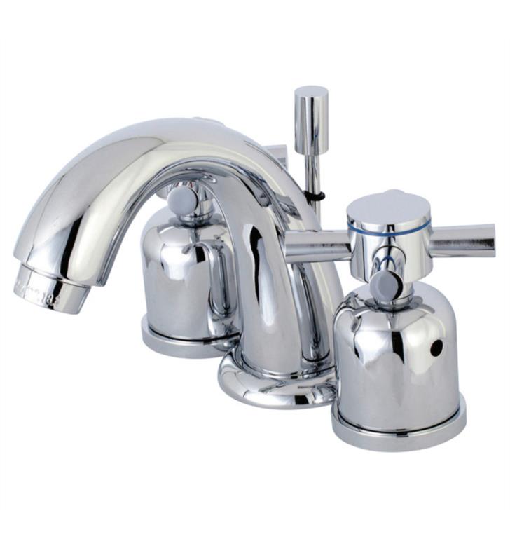Concord 4" Double Metal Cross Handle Mini - Widespread Bathroom Sink Faucet with Pop-Up Drain
