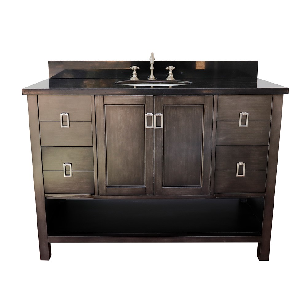48" Single Vanity in Silvery Brown Finish - Cabinet Only with Countertop, Backsplash and Mirror Options