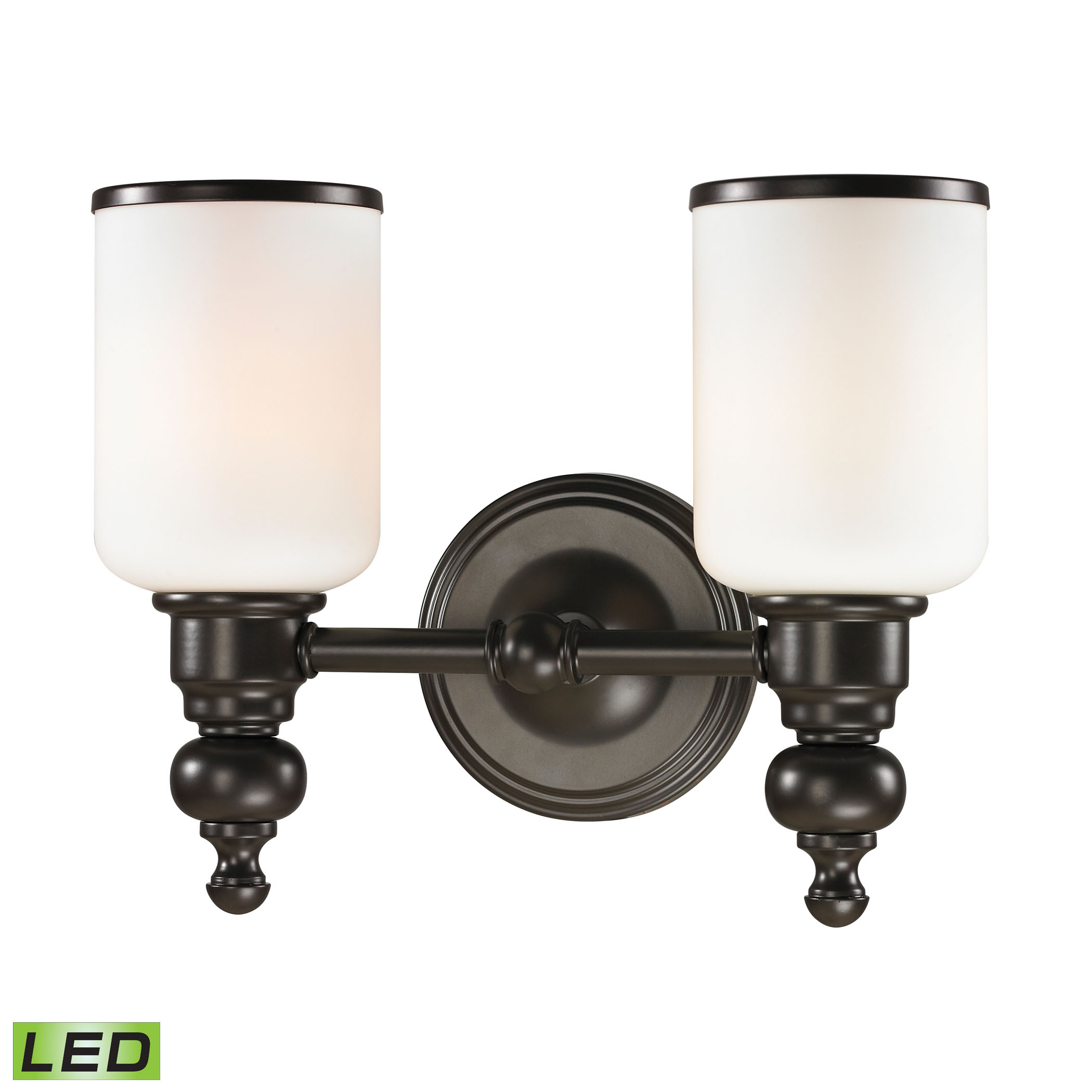 Bristol Collection 2 light bath in Oil Rubbed Bronze - LED, 800 Lumens (1600 Lumens Total) with Full