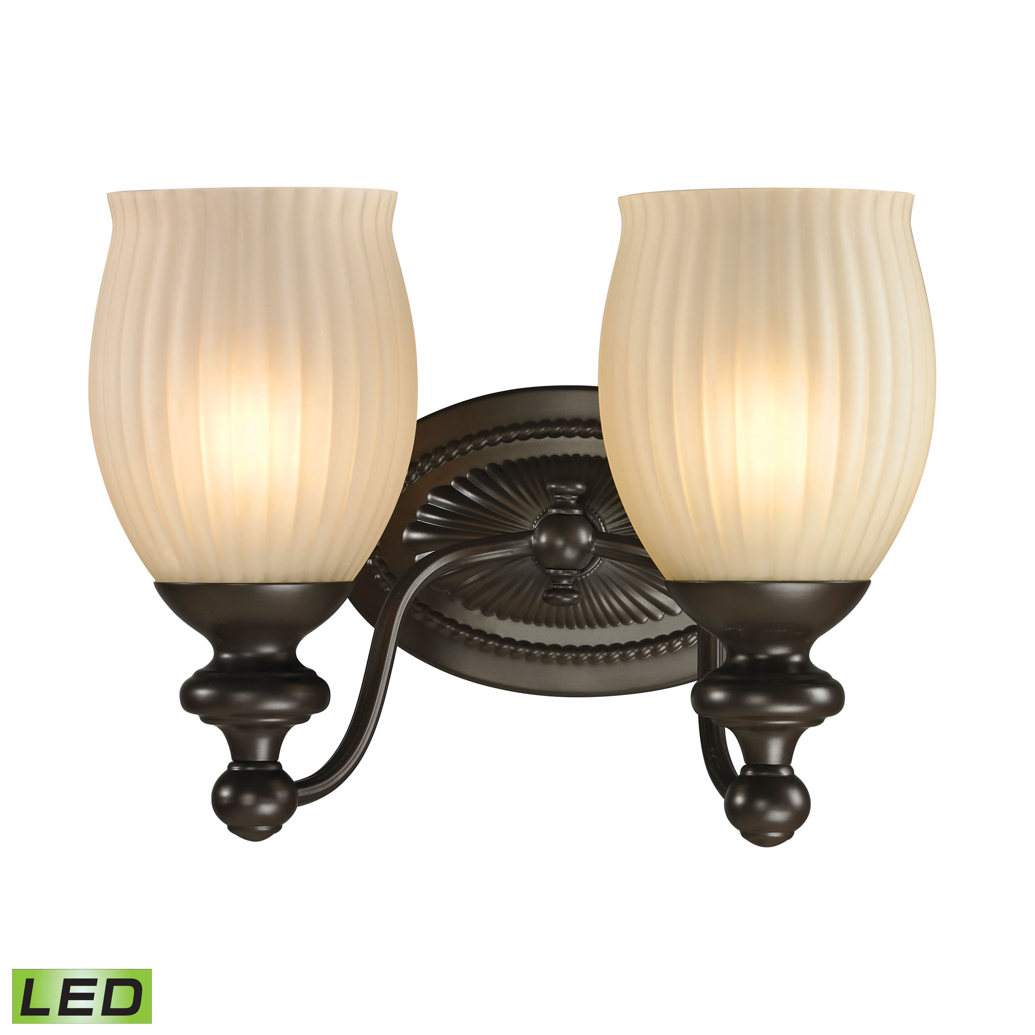 Park Ridge Collection 2 Light Bath in Oil Rubbed Bronze - LED, 800 Lumens (1600 Lumens Total) With