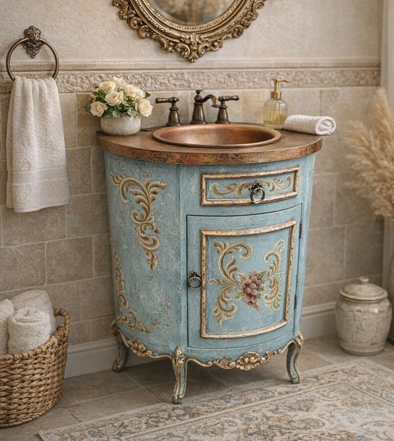 Adelina Collection Lima Copper Vanity in Serena Finish
