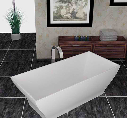 Whirlpools 32 x 71 Artificial Stone Freestanding Bathtub in Matte White