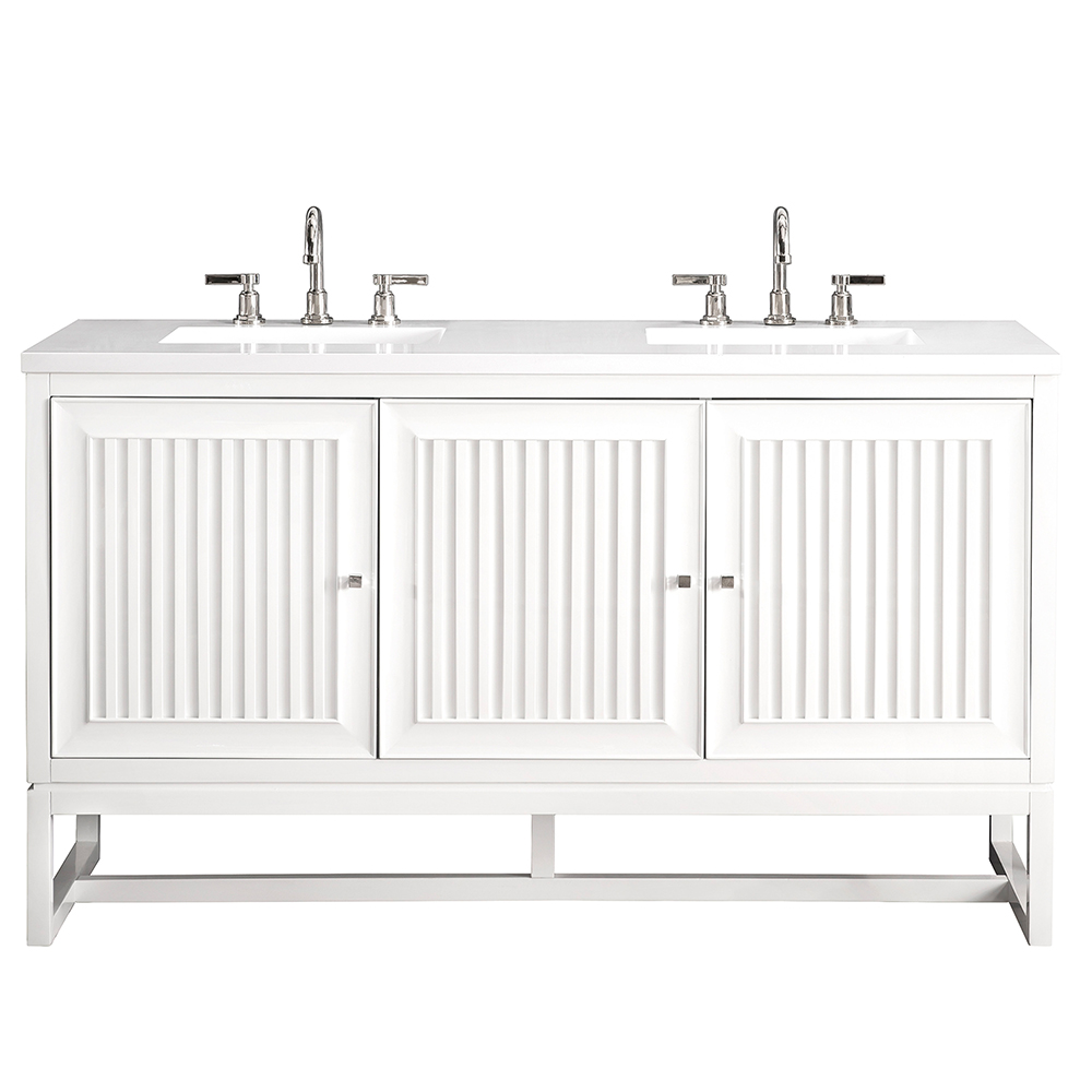 James Martin Athens Collection 60" Double Vanity Cabinet, Glossy White