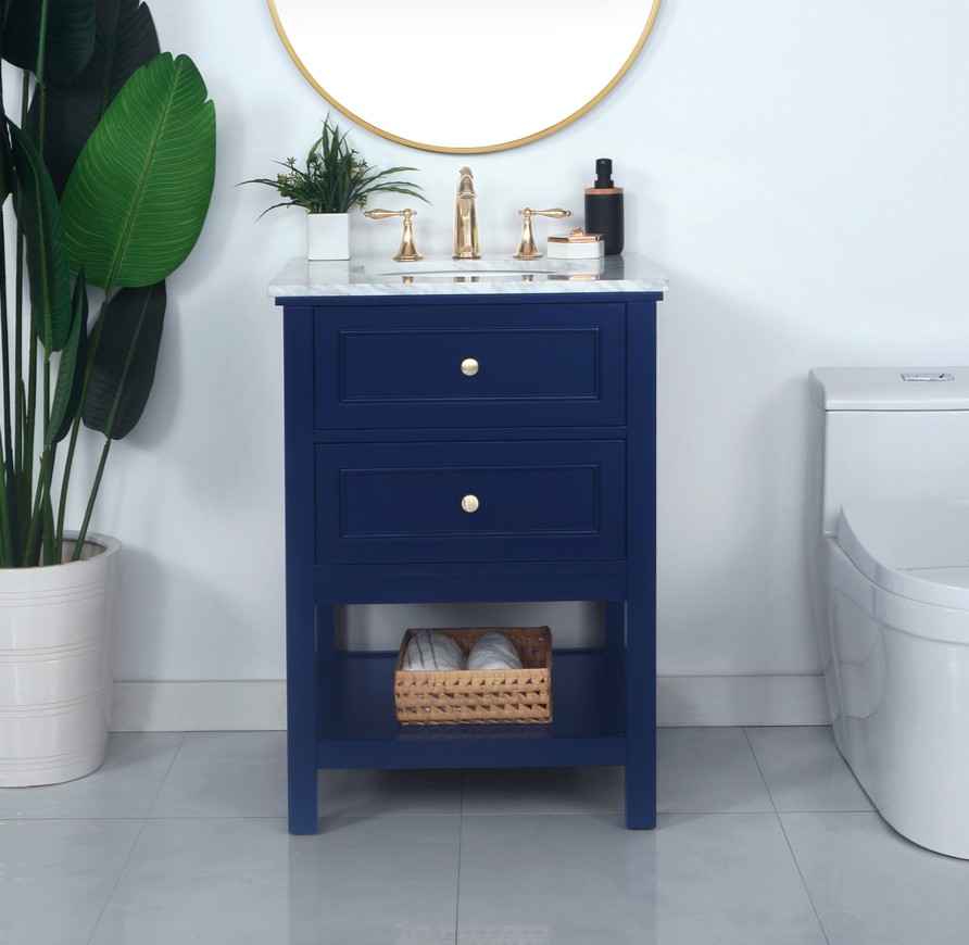 Modern Fitting 24" Single Bathroom Vanity in Blue Modern Fitting 24" Single Bathroom Vanity in Blue