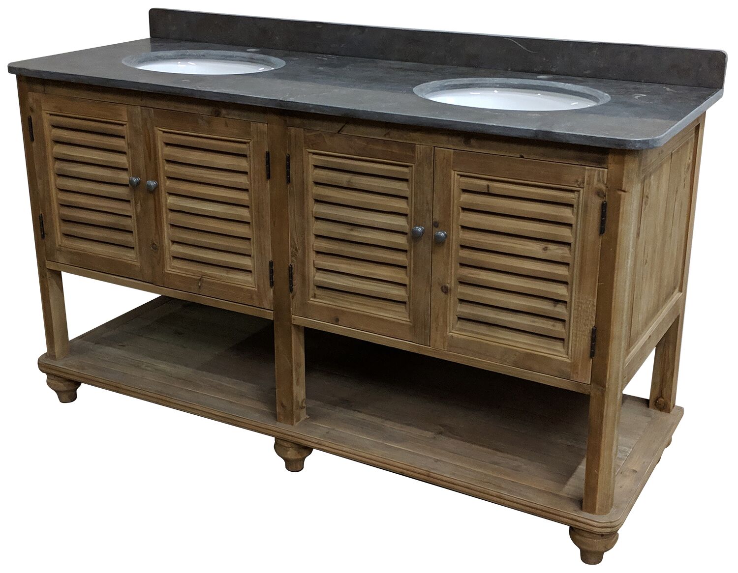 63 Handcrafted Reclaimed Pine Solid, Solid Wood Double Bath Vanity