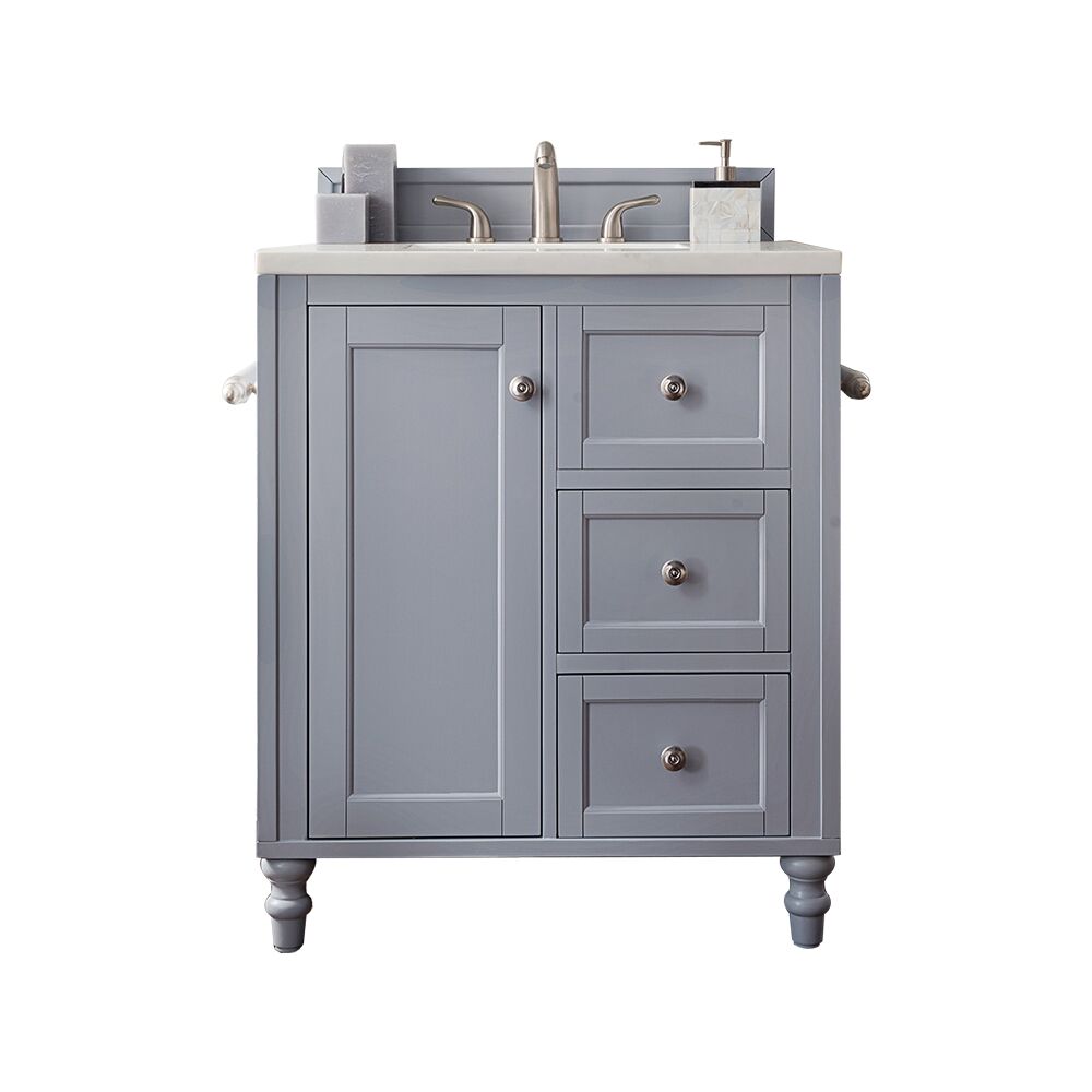 Issac Edwards Collection 30" Single Vanity, Silver Grey, top options