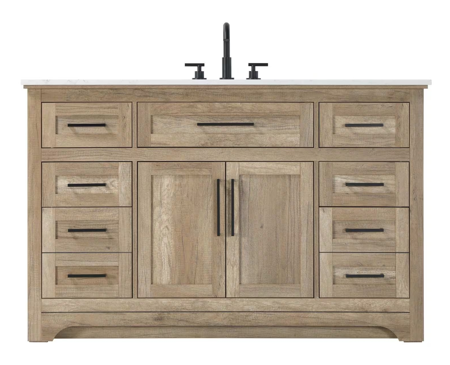 Modern Fitting 54" Single Bathroom Vanity in Natural Oak Finish