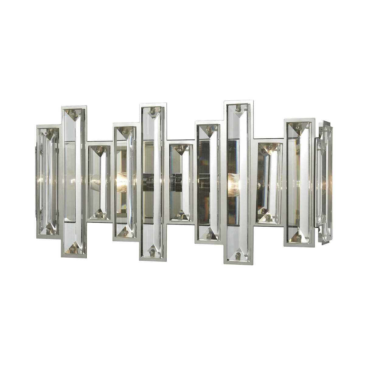 Crystal Heights 2 Light Vanity in Polished Chrome with Clear Crystal