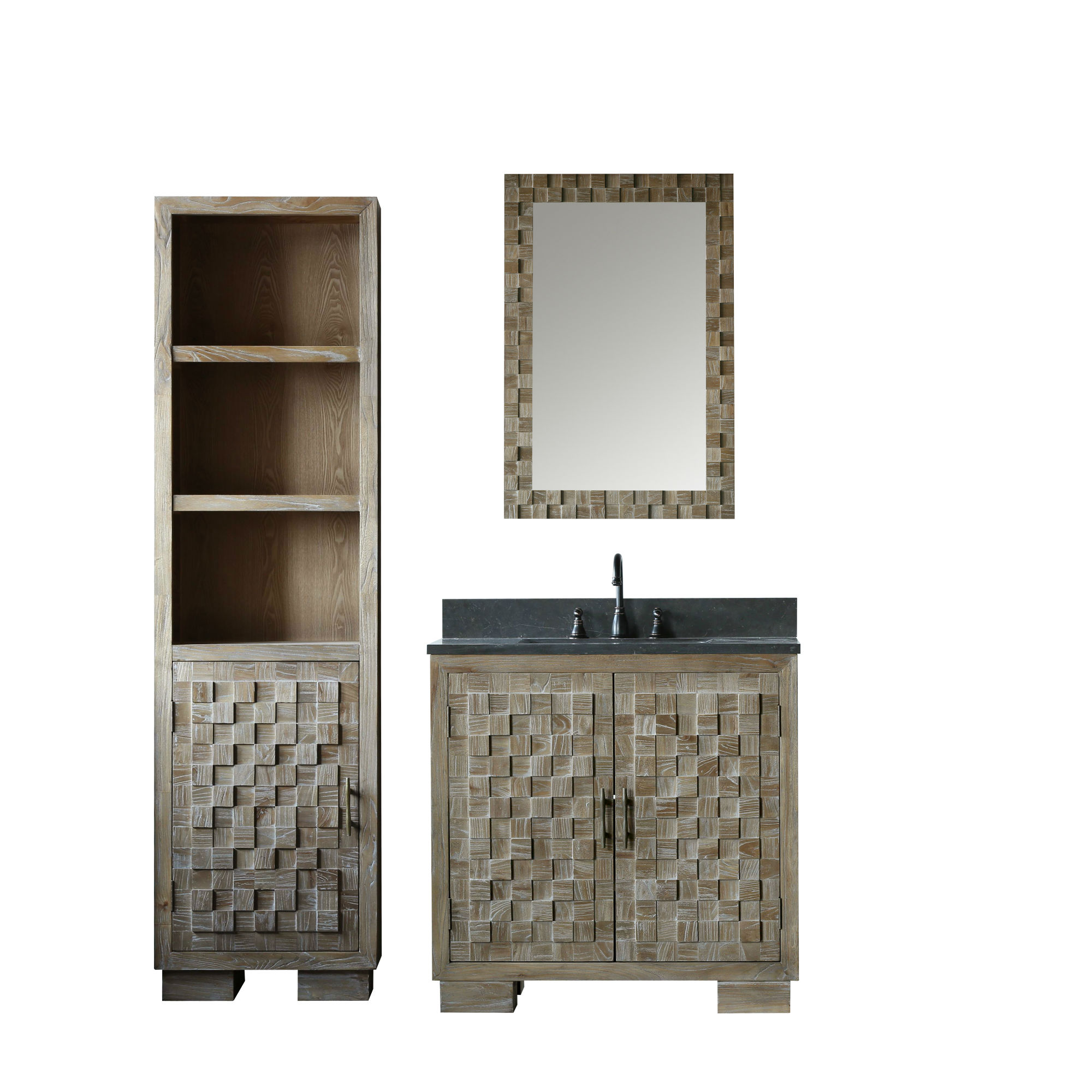 36 inch Distressed Wood Bathroom Vanity Cabinet