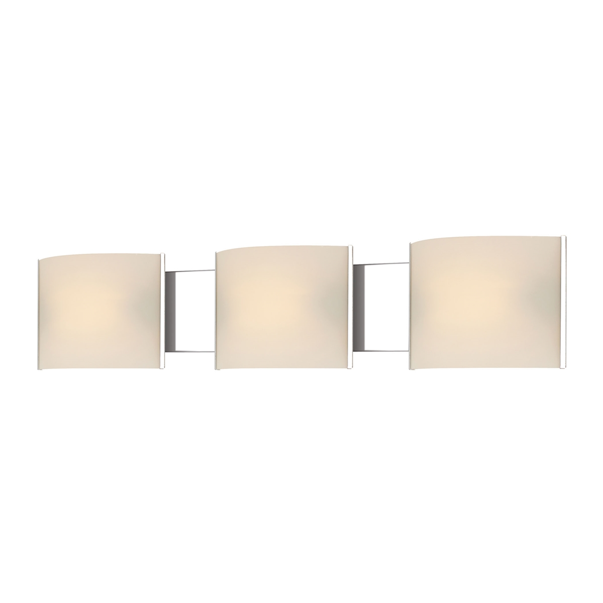 Pannelli Vanity - 3 Light with Lamps. White Opal Glass / Chrome Finish