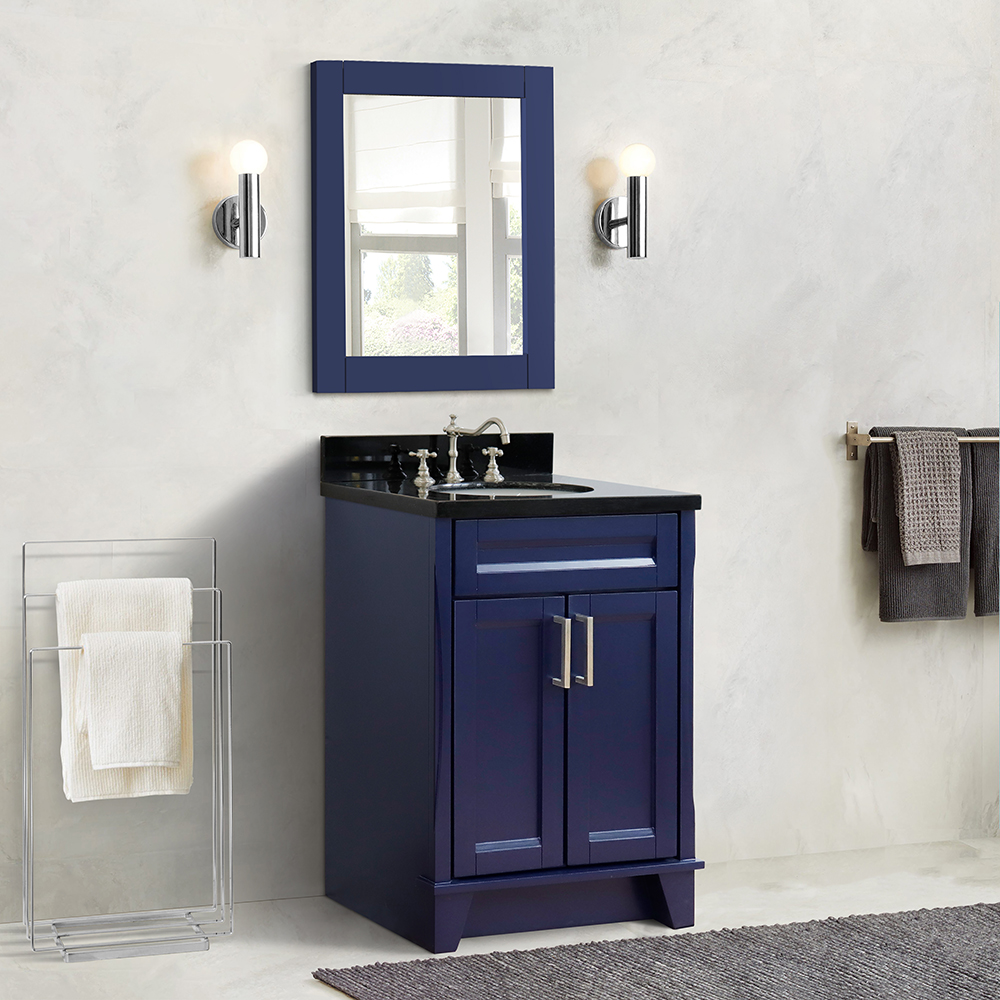 25" Single Sink Vanity in Blue Finish with Counter Top and Sink Options