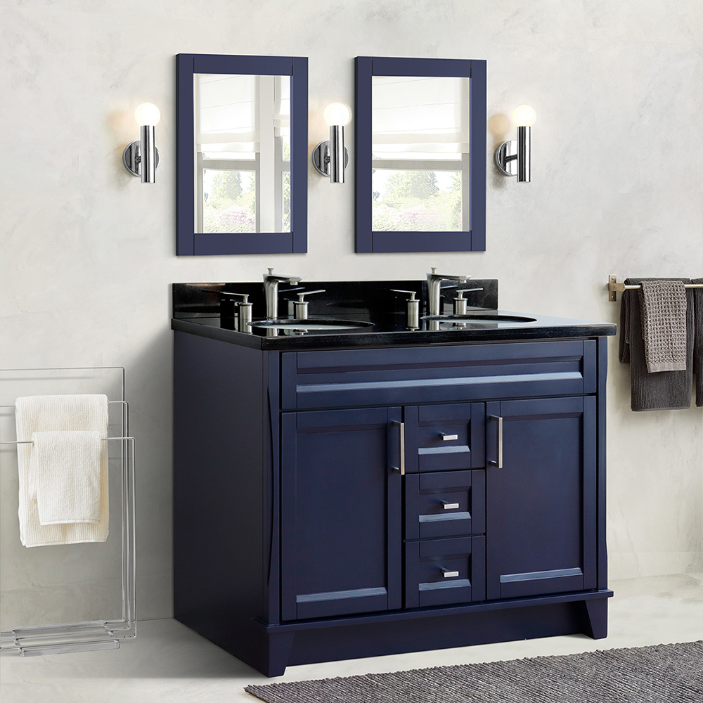 48" Double Sink Vanity in Blue Finish with Countertop and Sink Options
