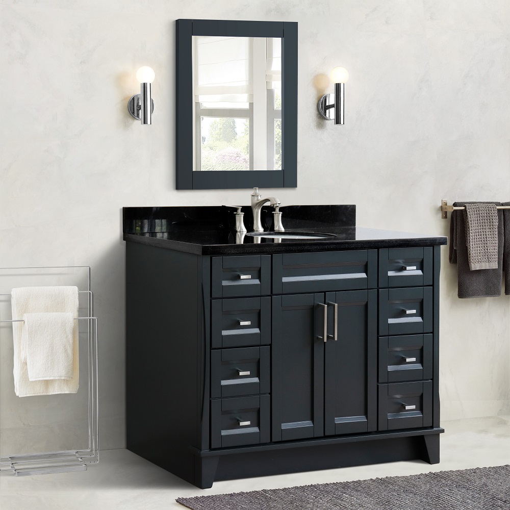49" Single Sink Vanity in Dark Gray Finish with Countertop and Sink Options