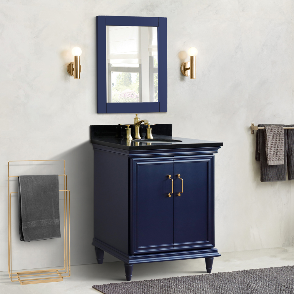 31" Single Vanity in Blue Finish with Countertop and Sink Options
