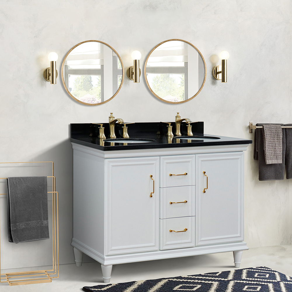 49" Double Vanity in White Finish with Countertop and Sink Options