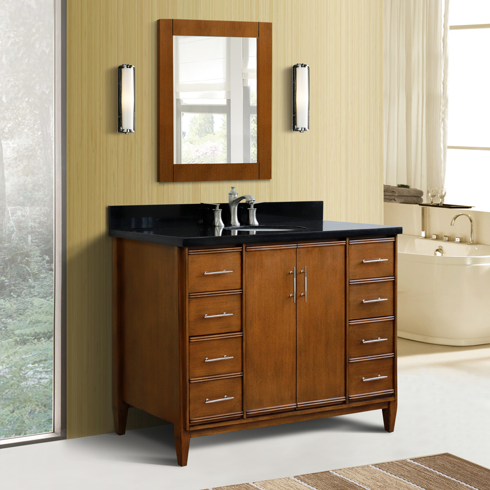 49" Single Sink Vanity in Walnut Finish with Countertop and Sink Options
