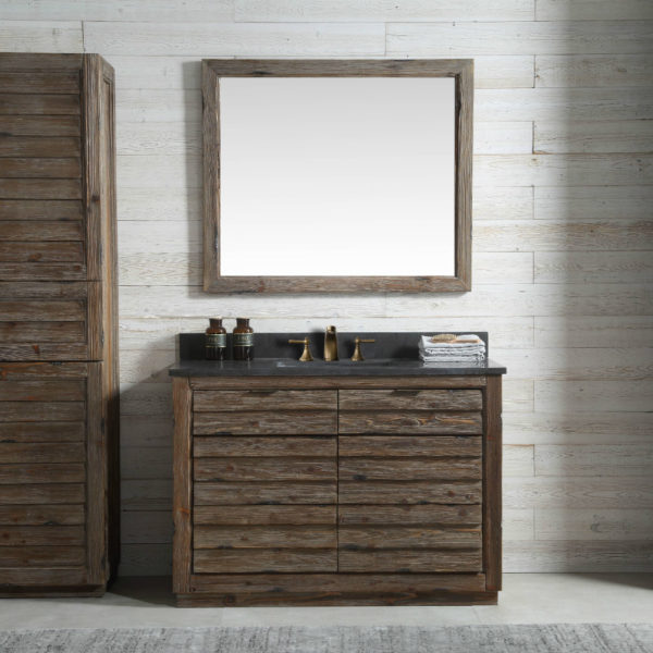 48 inch Fir Wood Bathroom Vanity Moon Stone Countertop