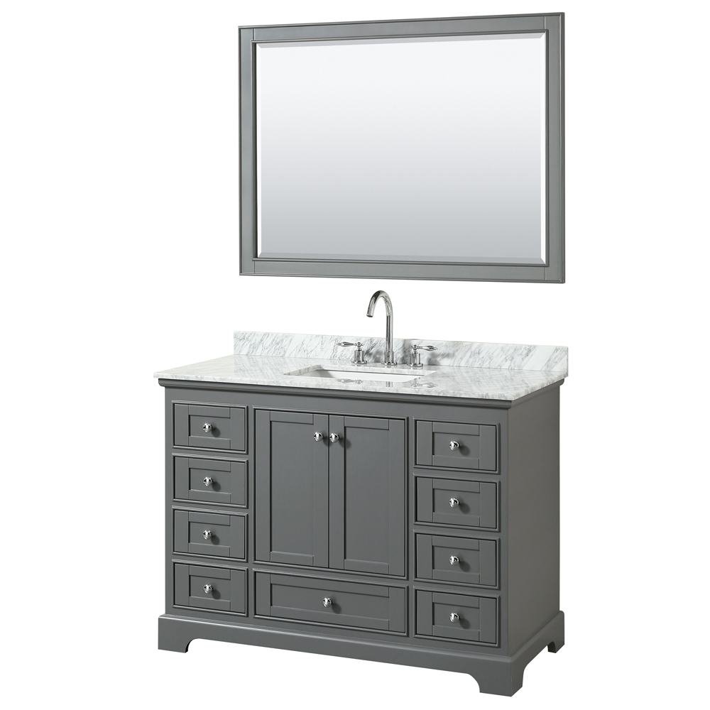 48 inch Transitional Dark Gray Finish Bathroom Vanity Set