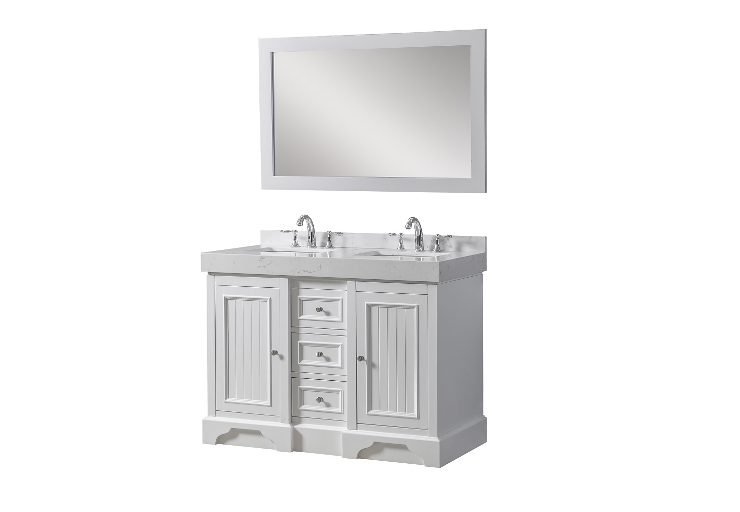 Exclusive 48'' Vanity in White with White Culture Marble Top 